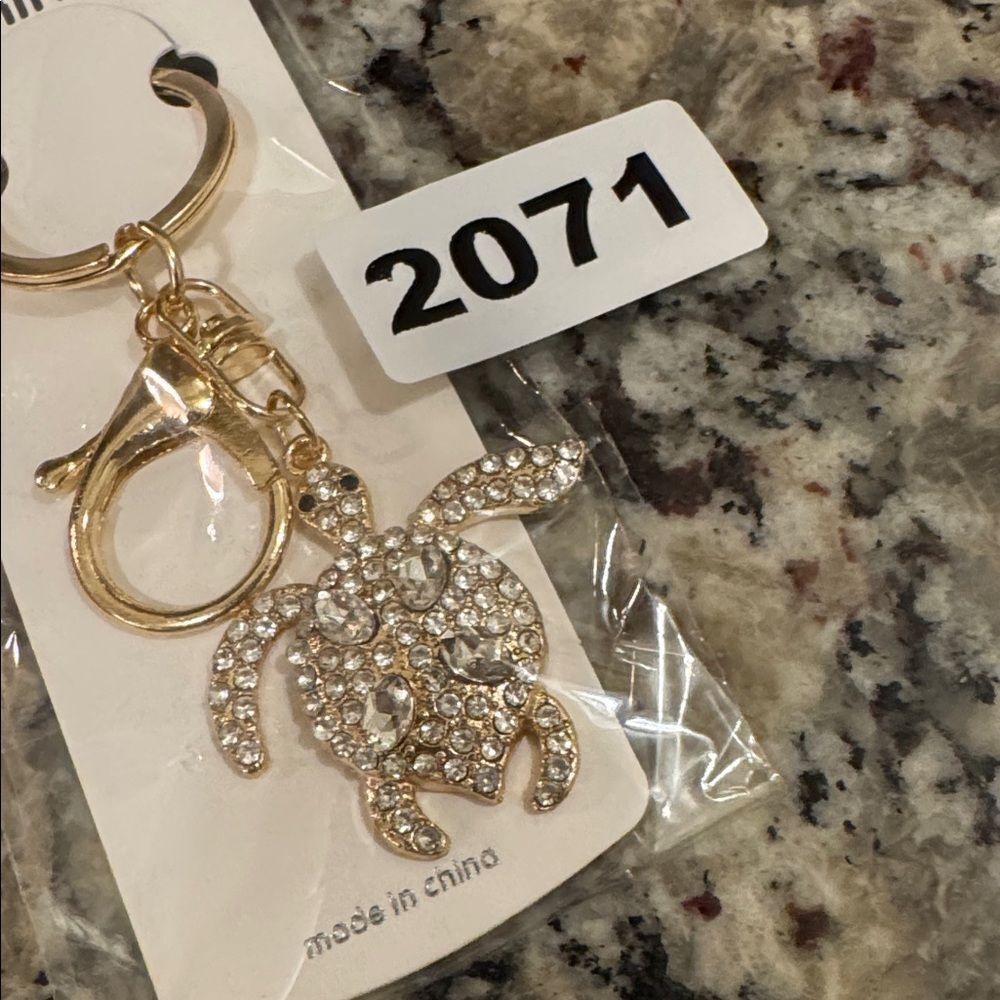 2071 Rhinestone, Turtle Key Ring & Bag Charm